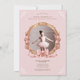 Convite Frame Barroco Rosa Crianças Balé Dança Considerand