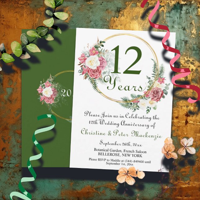 Convite Frame Dourado dos Rosas de Casamento de Seda 12 (Criador carregado)