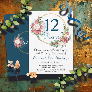Convite Frame Dourado dos Rosas de Casamento de Seda 12