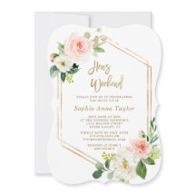 Frame Dourado Floral Cor-de-Rosa Hens Bachelorette