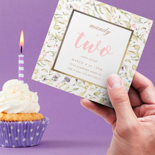 Convite Frame Primavera Boho Wildflower Pampas Aniversário (Criador carregado)