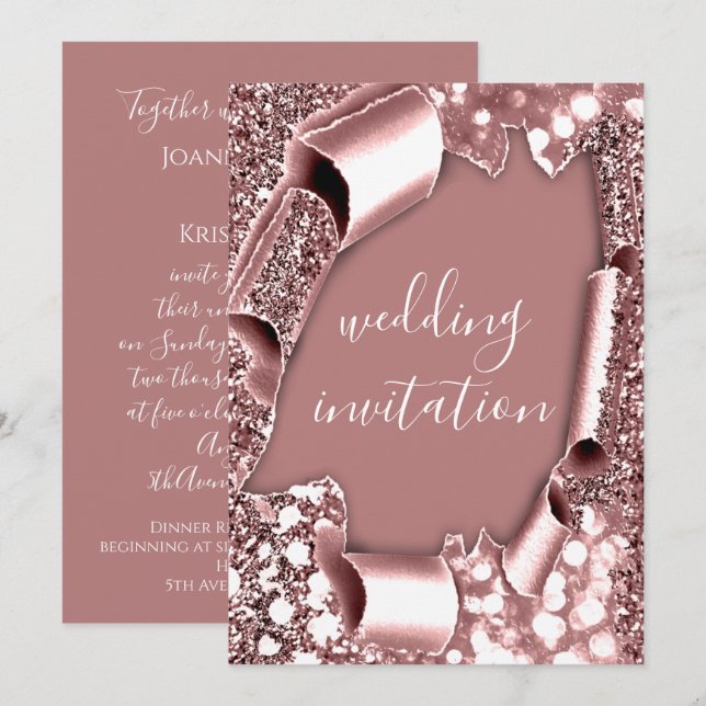 Convite Frame Rosa Blush Real de Efeito do Carrinho 3D Cas (Frente/Verso)