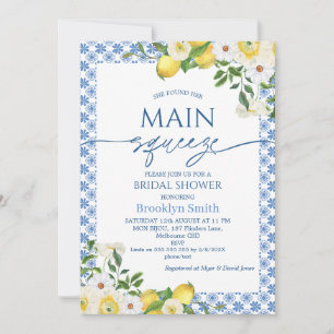 Convite Frame Yellow Floral Lemon Themed Chá de panela