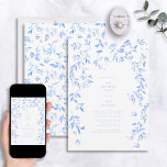 Convite Franco Azul Floral Botânico 60º Aniversário<br><div class="desc">Celebrar o marco de fazer sessenta anos com estes encantadores convites à 60º Aniversário do Floral Azul Francês. A combinação perfeita de clássicos e modernos, esses cartões elegantes transformarão seu evento em uma experiência inesquecível. Ao banhar uma delicada cor de água azul francesa que encanta os olhos, estas belas cartas...</div>