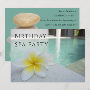 Convite Frangipani e Dia de Spa de Aniversário na Piscina