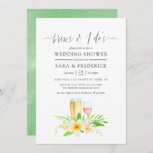 Convite Frangipani Exótico De Aquarelas Antes Do I