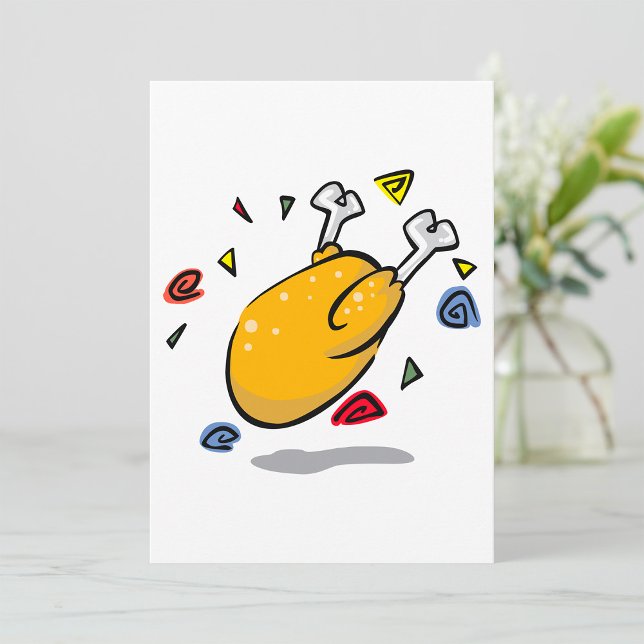 Convite Frango Assado de Desenho Animado Caindo de Comédia (Criador carregado)