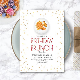 Convite Frango e Waffle Birthday Brunch