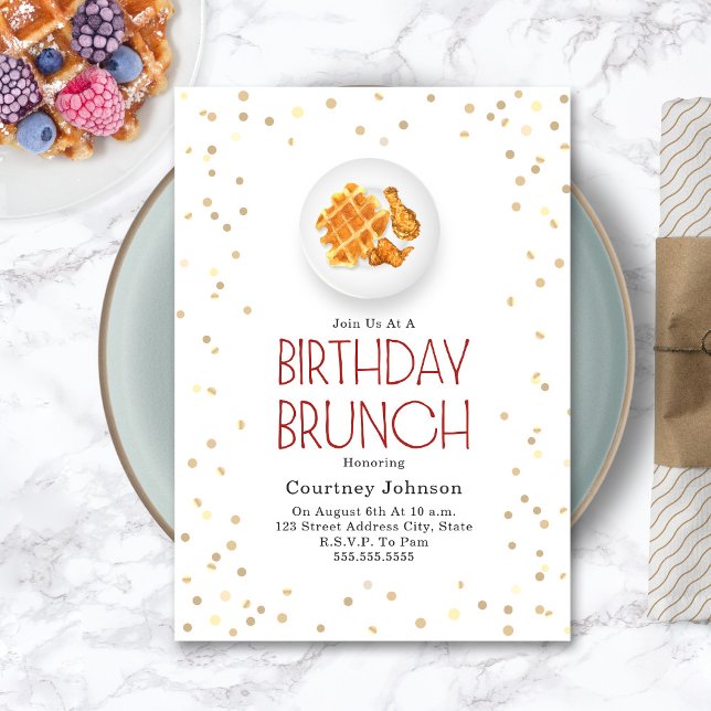 Convite Frango e Waffle Birthday Brunch (Criador carregado)