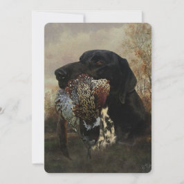 Convite Frangos caçando com tapeçaria caipira alemã