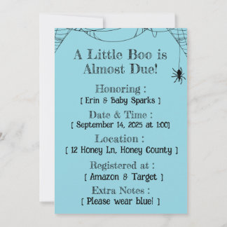 Convite Frankie Boo Crew Baby Shower Invitation – Editable