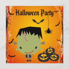 Convite Frankie, Pumpkins, Festa de Halloween de Bats & Sp