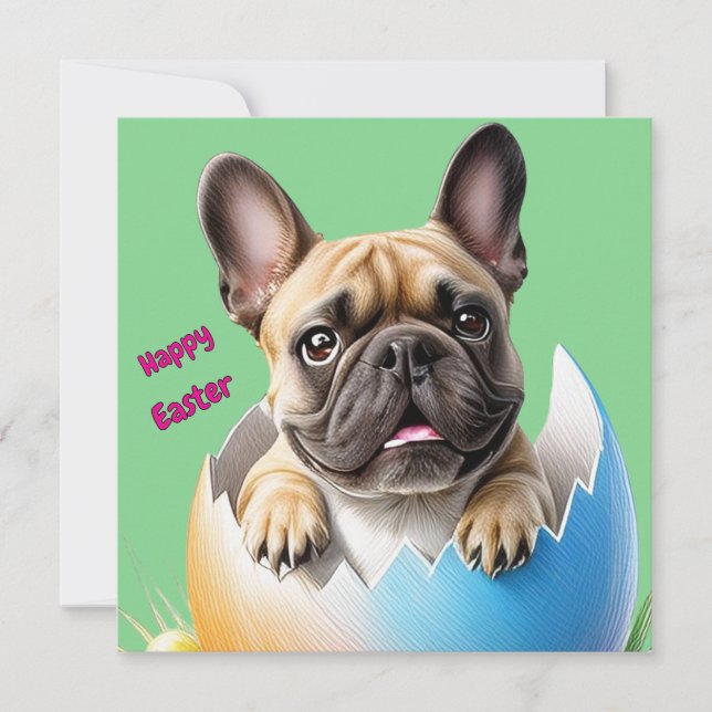 Convite Französische Bulldogge Ei Ostern French Bulldog (Frente)