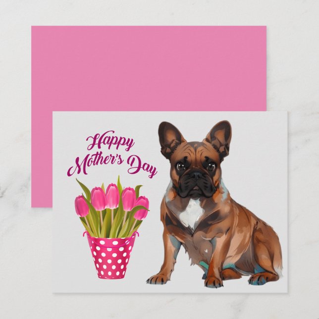 Convite Französische Bulldogge Muttertag French Bulldog (Frente/Verso)