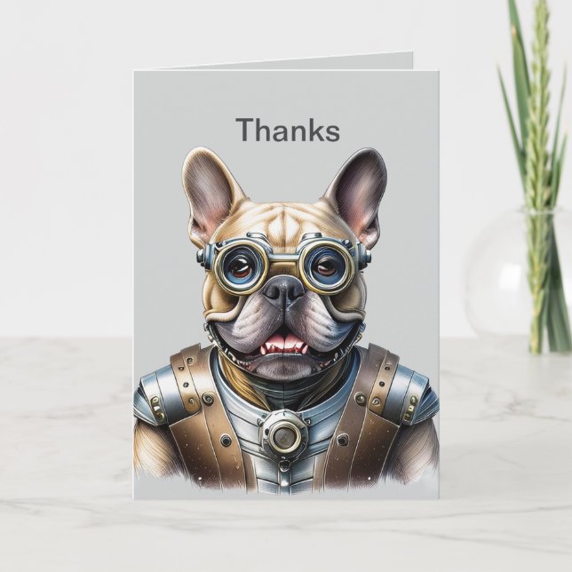 Convite Französische Bulldogge Roboter Vatertag (Frente)