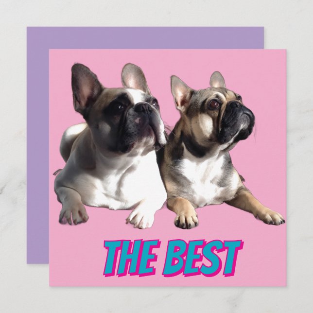 Convite Französische Bulldoggen Beste Freunde Muttertag  (Frente/Verso)