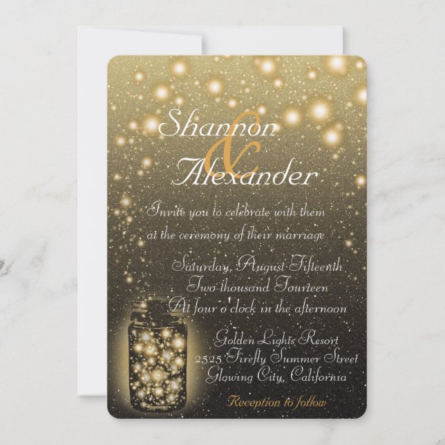 Convite Frasco de incandescência dos vaga-lume com (Frente)