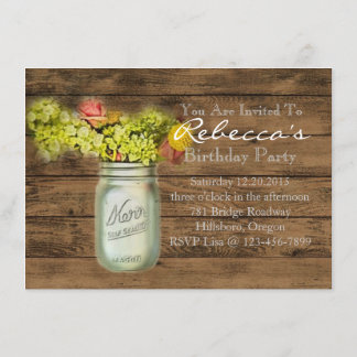 Convite frasco de pedreiro ocidental do wildflower do