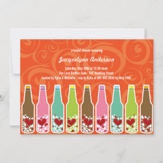 Convite Frascos de Love Hearts para Festa de Noiva Caprich