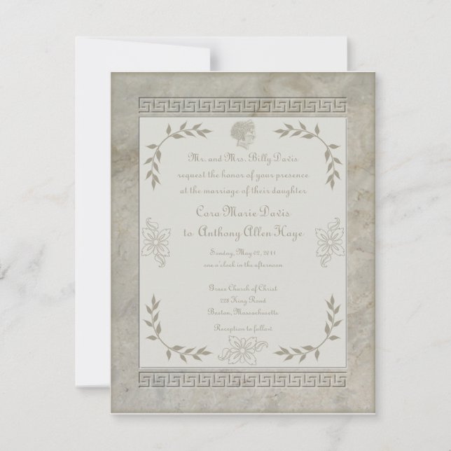 Convite Frase Latin de Juno da deusa junto com a vida (Frente)