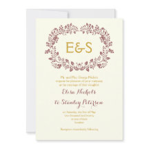 Frasto de folhagem de Marsala com iniciais de casa