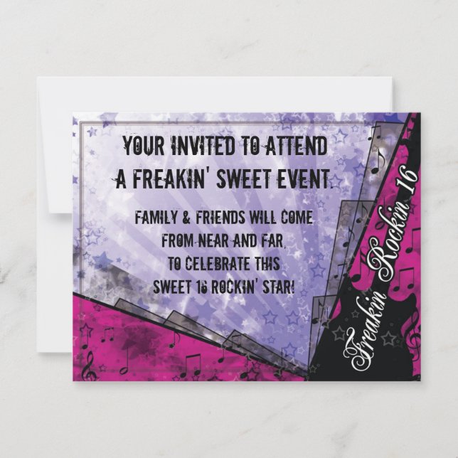 Convite Freakin Rockin 16º Aniversário (Frente)