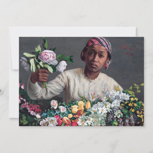 Convite Frederic Bazille - Jovem Mulher com Peonias (Frente)