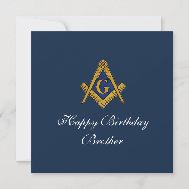 Convite Freemason Masonic Mason Freemason Birthday (Frente)