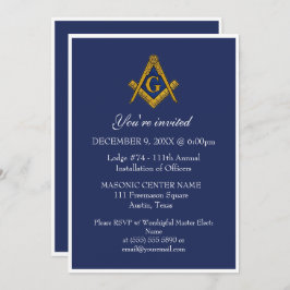 Convite Freemason Masonry Black Masonic