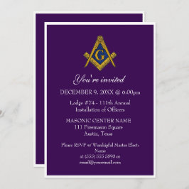 Convite Freemason Masonry Black Masonic Puro