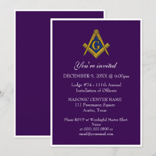 Convite Freemason Masonry Black Masonic Puro