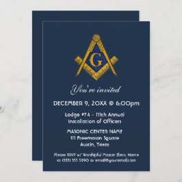 Convite Freemason Masonry Marinho Blue