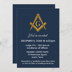 Convite Freemason Masonry Marinho Blue