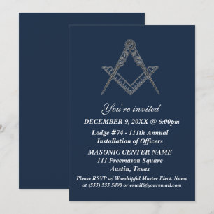 Convite Freemason Masonry Marinho Blue Masonic