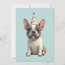 Convite French Bulldog Birthday Party