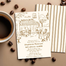 Convite French Coffee Shop Themed Cafe Bebe Baby Shower