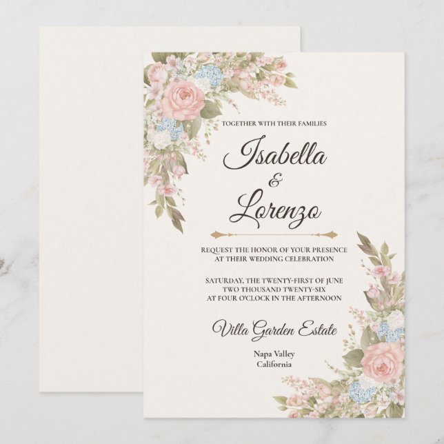 Convite French Garden Romance Suite Wedding Invitations (Frente/Verso)