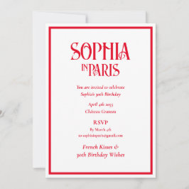 Convite French Kisses 30th Birthday Wishes Paris Birthday