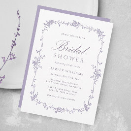 Convite French Victorian Lavender Floral Bridal Shower
