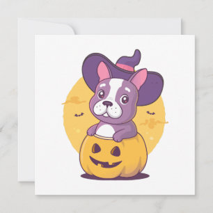 Convite Frenchie Halloween