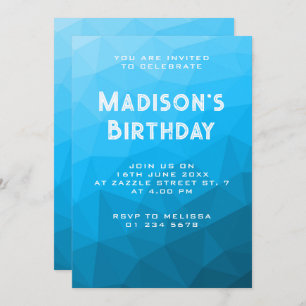 Convite Frente de triângulo geométrico com gradiente ciano