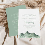 Convite Frente e Casamento Traseiro da Montanha Verde<br><div class="desc">Este convite para casamento de frente e de trás da montanha verde é perfeito para um casamento rústico. A design apresenta uma montanha verde pintada à mão de uma aquarela, inspirando um tema do campo. Salve o papel, incluindo mais detalhes na parte traseira do convite em vez de em uma...</div>