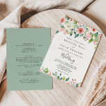 Convite Frente Floral de outono e Casamento de Trás do Ele<br><div class="desc">Este elegante convite para casamento floral no outono é perfeito para um casamento moderno. Os design ilustram rosas rosa, pinceladas e brancas, peônias com folhagem verde agrupadas em buquês, acentuando as lindas cores de queda. Salve o papel, incluindo mais detalhes na parte traseira do convite em vez de em uma...</div>