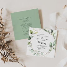 Frente Verde Dourada Geométrica e Casamento Trasei