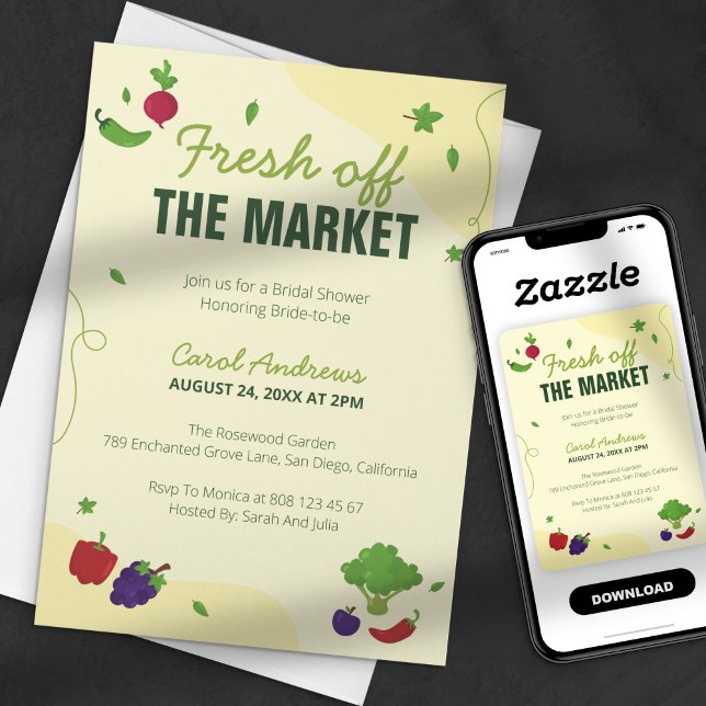 Convite Fresco da celebração do Chá de panela de mercado (Criador carregado)