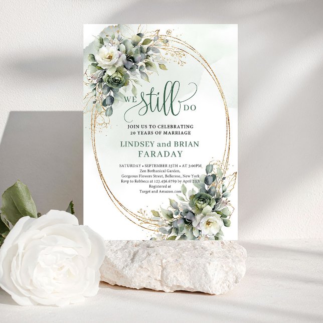 Convite Fresco de Verdura Boêmia Nós Ainda Fazemos (Fresh Bohemian Greenery We Still Do Invitation)