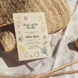 Convite Fresco Do Banheira Bridal Desenhada Da Mão Do Merc