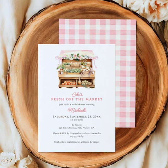 Convite Fresco Do Chá de panela De Aquarelas Do Mercado (Criador carregado)