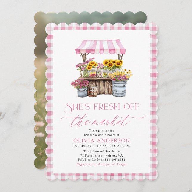 Convite Fresco Do Chá de panela De Mercado Dos Agricultore (Frente/Verso)