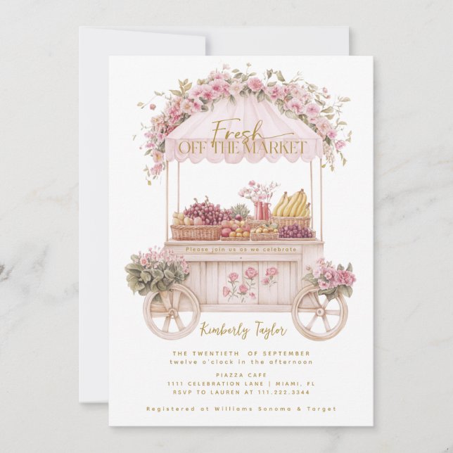 Convite Fresco Do Chá de panela De Mercado Dos Agricultore (Frente)